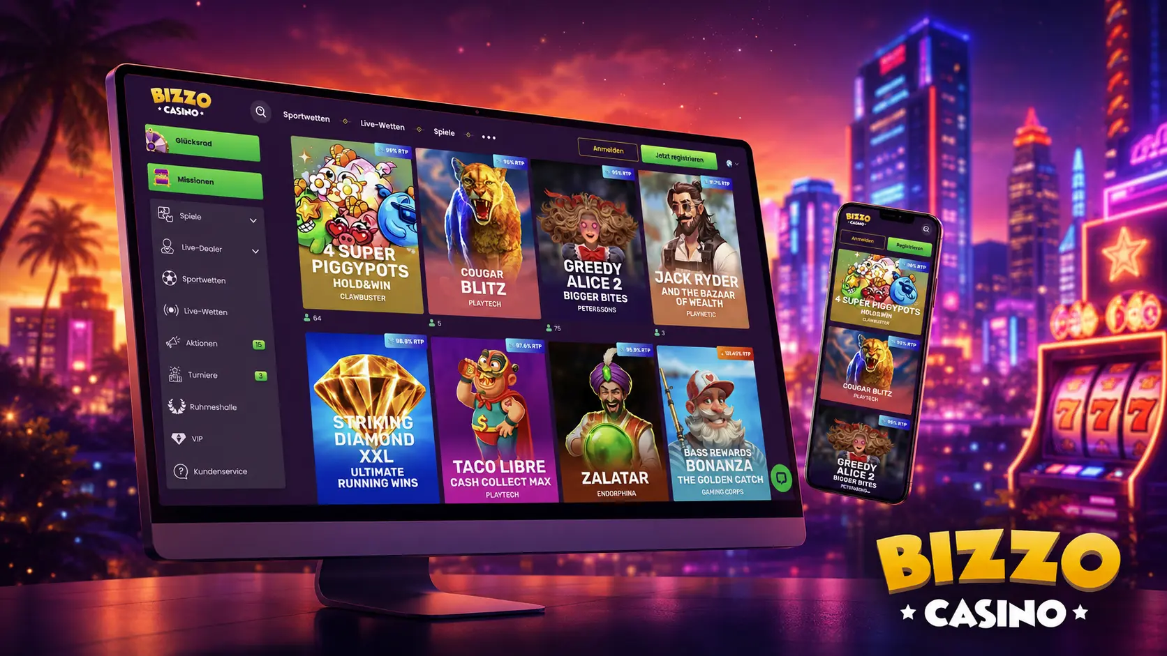 Casino-Spiele bei Bizzo Casino