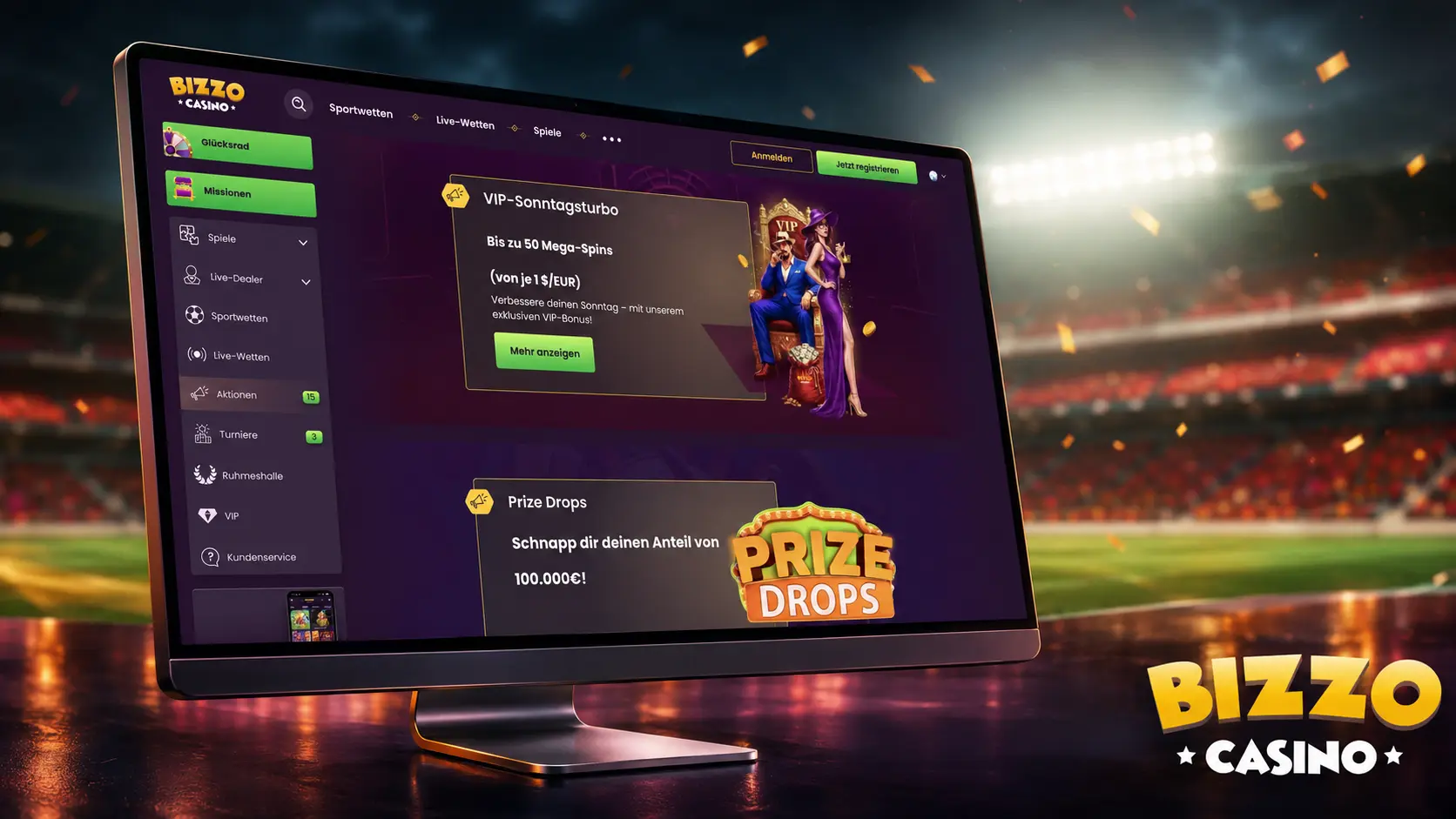 Registrierung und Login bei Bizzo Casino